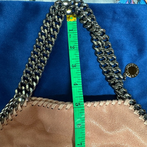 ⭐️GUC Authentic STELLA McCARTNEY Falabella Chain Tote Bag Pink Vegan Suede - Picture 14 of 15